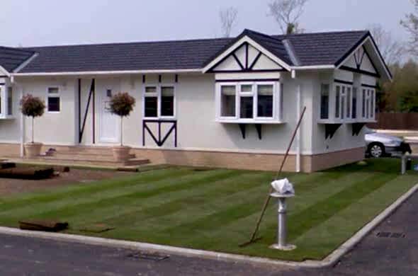 Freshly laid turf at a new build house