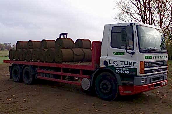 New turf ready for delivery on truck