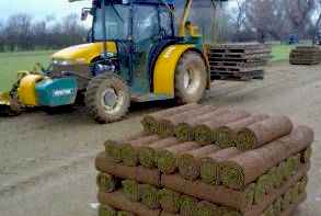 Turf harvested by specialist tractor